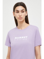 αθλητικό μπλουζάκι mammut core χρώμα: μοβ 50% οργανικό βαμβάκι, 50% ανακυκλωμένος πολυεστέρας