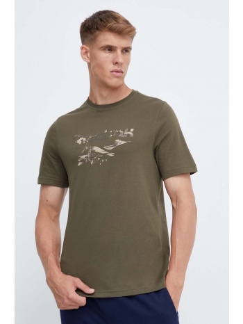 βαμβακερό μπλουζάκι reebok χρώμα πράσινο κύριο υλικό 100%