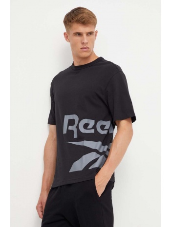 βαμβακερό μπλουζάκι reebok χρώμα μαύρο κύριο υλικό 100%