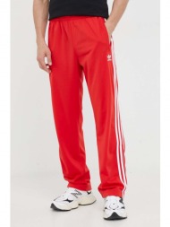παντελόνι φόρμας adidas originals χρώμα: κόκκινο 100% ανακυκλωμένος πολυεστέρας