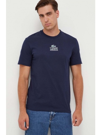 βαμβακερό μπλουζάκι lacoste χρώμα ναυτικό μπλε 100% βαμβάκι