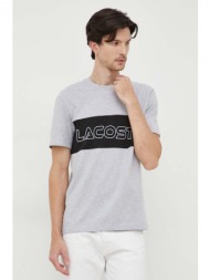 βαμβακερό μπλουζάκι lacoste χρώμα: γκρι 100% βαμβάκι