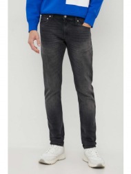 τζιν παντελονι calvin klein jeans χρώμα: γκρι 99% βαμβάκι, 1% σπαντέξ