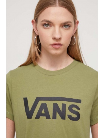 βαμβακερό μπλουζάκι vans χρώμα πράσινο 100% βαμβάκι