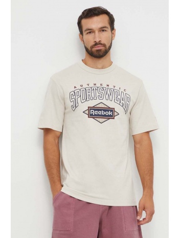 βαμβακερό μπλουζάκι reebok classic χρώμα μπεζ κύριο υλικό