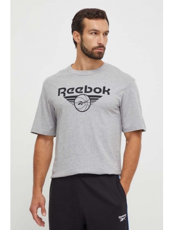 βαμβακερό μπλουζάκι reebok classic basketball χρώμα γκρι