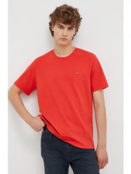 βαμβακερό μπλουζάκι levi`s χρώμα: κόκκινο 100% βαμβάκι