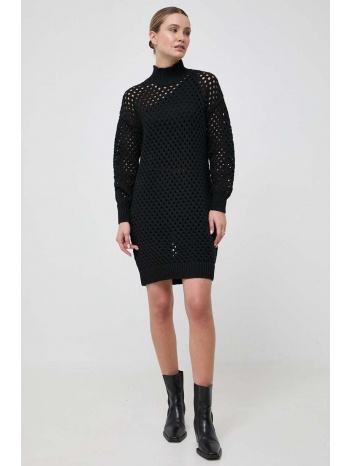 φόρεμα silvian heach χρώμα μαύρο 65% βαμβάκι, 35% νάιλον