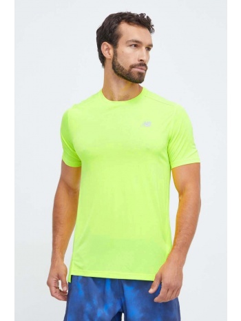 μπλουζάκι για τρέξιμο new balance accelerate χρώμα πράσινο