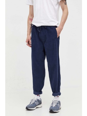 βαμβακερό παντελόνι tommy jeans χρώμα ναυτικό μπλε 100%