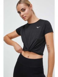 μπλουζάκι για τρέξιμο mizuno impulse core χρώμα: μαύρο 100% πολυεστέρας