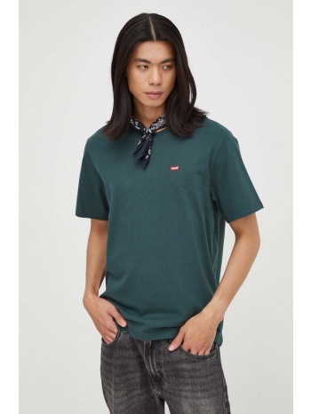 βαμβακερό μπλουζάκι levi`s χρώμα πράσινο 100% βαμβάκι
