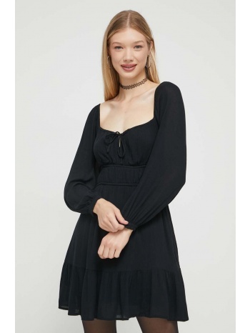 φόρεμα hollister co. χρώμα μαύρο 100% βισκόζη