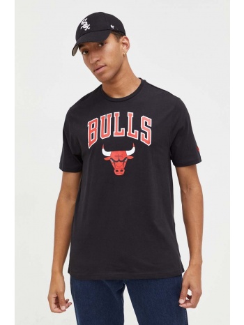βαμβακερό μπλουζάκι new era χρώμα μαύρο, chicago bulls