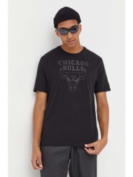 βαμβακερό μπλουζάκι new era χρώμα: μαύρο, chicago bulls 100% βαμβάκι