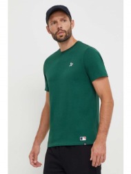 βαμβακερό μπλουζάκι 47brand mlb oakland athletics ανδρικό, χρώμα: πράσινο 100% βαμβάκι