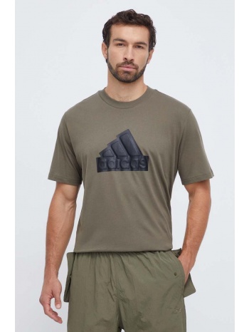 βαμβακερό μπλουζάκι adidas ανδρικά, χρώμα πράσινο 100%