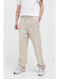 βαμβακερό παντελόνι tommy jeans χρώμα: μπεζ 100% βαμβάκι