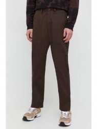 βαμβακερό παντελόνι abercrombie & fitch χρώμα: καφέ 100% βαμβάκι