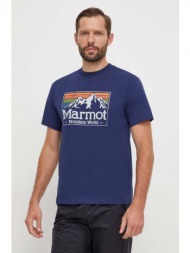 αθλητικό μπλουζάκι marmot mmw gradient χρώμα: ναυτικό μπλε 60% βαμβάκι, 40% ανακυκλωμένος πολυεστέρα