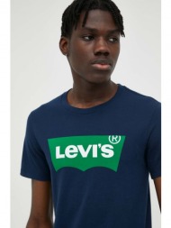 βαμβακερό μπλουζάκι levi`s χρώμα: ναυτικό μπλε 100% βαμβάκι