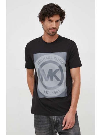 βαμβακερό t-shirt michael kors χρώμα μαύρο 100% βαμβάκι