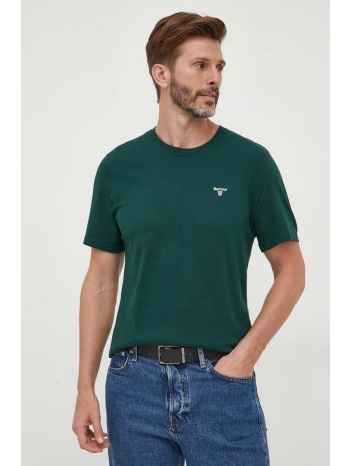 βαμβακερό μπλουζάκι barbour χρώμα πράσινο κύριο υλικό