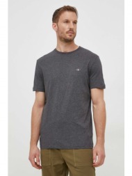 βαμβακερό μπλουζάκι gant χρώμα: γκρι 100% βαμβάκι