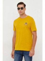 βαμβακερό μπλουζάκι gant χρώμα: κίτρινο