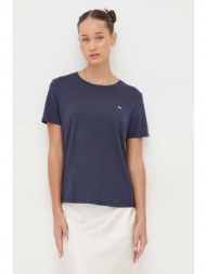 βαμβακερό μπλουζάκι tommy jeans γυναικεία, χρώμα: ναυτικό μπλε 100% βαμβάκι