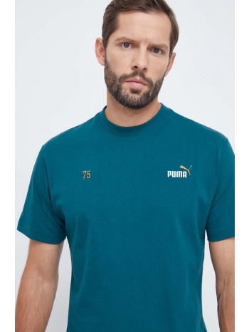 βαμβακερό μπλουζάκι puma ανδρικά, χρώμα πράσινο κύριο