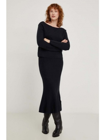 σετ - πουλόβερ και φούστα answear lab χρώμα μαύρο 55%