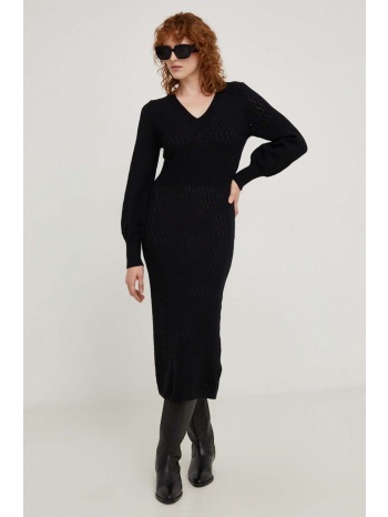 φόρεμα answear lab χρώμα μαύρο 55% βισκόζη, 27% ακρυλικό