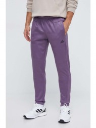 παντελόνι φόρμας adidas χρώμα: μοβ 100% ανακυκλωμένος πολυεστέρας