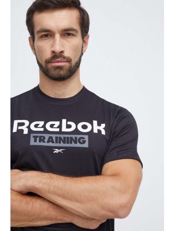 μπλουζάκι προπόνησης reebok χρώμα μαύρο 100% ανακυκλωμένος