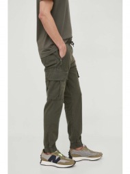 βαμβακερό παντελόνι alpha industries χρώμα: πράσινο 100% βαμβάκι