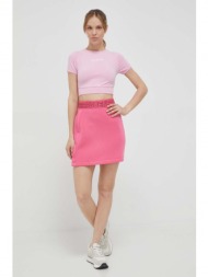 φούστα guess χρώμα: ροζ 77% βισκόζη, 15% πολυαμίδη, 8% σπαντέξ