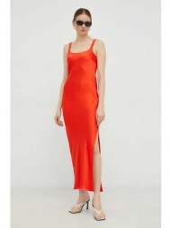φόρεμα samsoe samsoe χρώμα: πορτοκαλί 58% ανακυκλωμένος πολυεστέρας, 42% πολυεστέρας