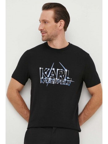 μπλουζάκι karl lagerfeld χρώμα μαύρο 95% βαμβάκι, 5%
