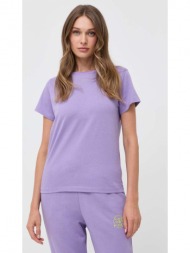 βαμβακερό μπλουζάκι pinko χρώμα: μοβ 100% βαμβάκι