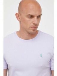 βαμβακερό μπλουζάκι polo ralph lauren χρώμα: μοβ