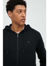 μπλούζα guess χρώμα: μαύρο, με κουκούλα 80% βαμβάκι, 20% πολυεστέρας