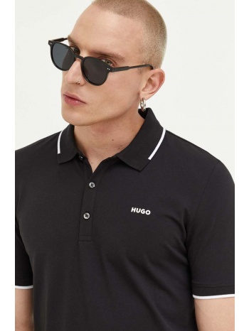 πόλο hugo χρώμα μαύρο 92% βαμβάκι, 8% σπαντέξ