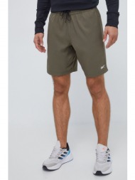 σορτς προπόνησης reebok workout ready χρώμα: πράσινο 100% ανακυκλωμένος πολυεστέρας