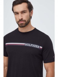βαμβακερό μπλουζάκι tommy hilfiger ανδρικά, χρώμα: μαύρο 100% βαμβάκι