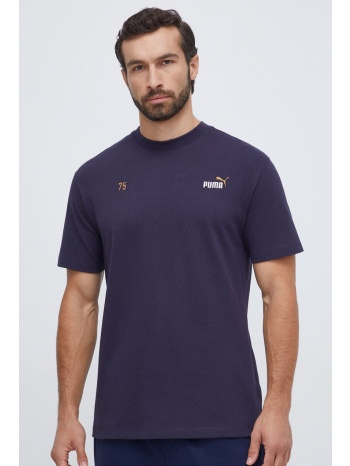 βαμβακερό μπλουζάκι puma ανδρικά, χρώμα ναυτικό μπλε κύριο