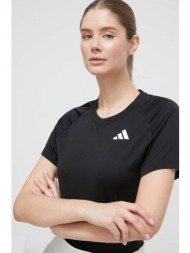 μπλουζάκι προπόνησης adidas performance club χρώμα: μαύρο 100% ανακυκλωμένος πολυεστέρας