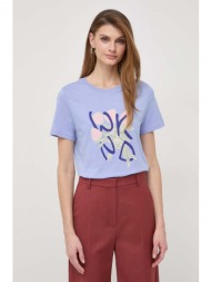 βαμβακερό μπλουζάκι weekend max mara γυναικεία, χρώμα: μοβ 100% βαμβάκι