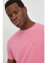 μπλουζάκι karl lagerfeld χρώμα: ροζ 95% βαμβάκι, 5% σπαντέξ