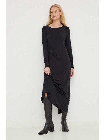 φόρεμα bruuns bazaar χρώμα μαύρο 95% βισκόζη, 5% σπαντέξ